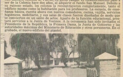 Inauguración de Escuela en Colonia Dignidad