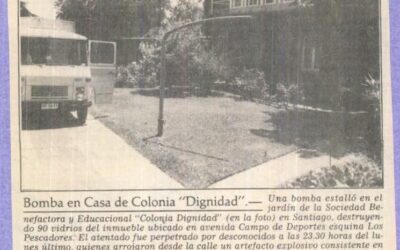 Bomba en casa de Colonia “Dignidad”