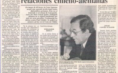 Por culpa de Colonia Dignidad Terremoto grado diez en las relaciones Chileno-Alemanas