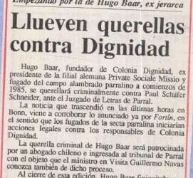 Empezando por la de Hugo Bäar, ex jerarca, llueven querellas contra dignidad