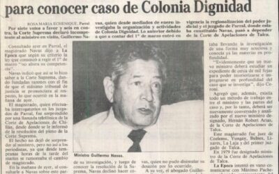 Declaran incompetente a Ministro Navas para conocer caso de Colonia Dignidad