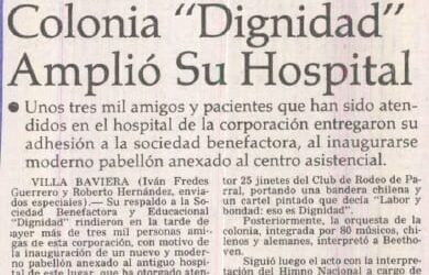 En concurrido acto público de apoyo: Colonia “Dignidad” amplió su hospital