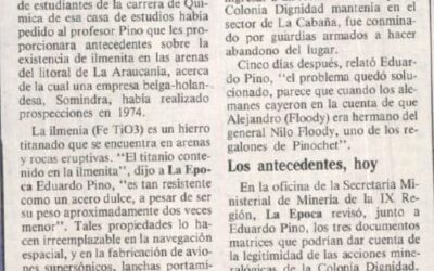 Amenazas recibió en 1980 actual seremi de minería. Yacimiento de titanio buscó Colonia Dignidad